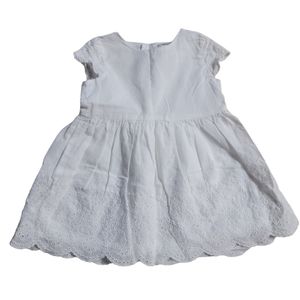 Carter's Baby Girl Summer Lace Detail Short Sleeve White Dress - Lined, 6 months